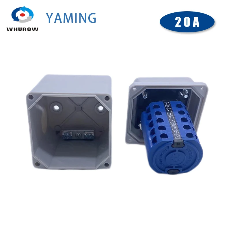 20A 5 Layers Rotary Cam Switch Power Control Switching With Waterproof Box Universal Transfer YMW26 LW26-20/5M