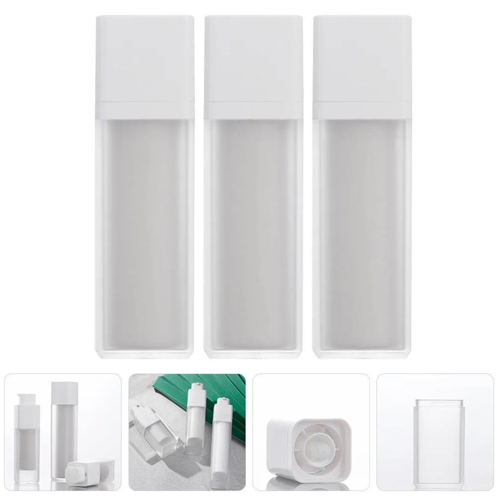 

3Pcs Matte Finish Airless Pump Bottles Refillable Travel Lotion Containers Vacuum Press Dispenser for Cream Serum Hand