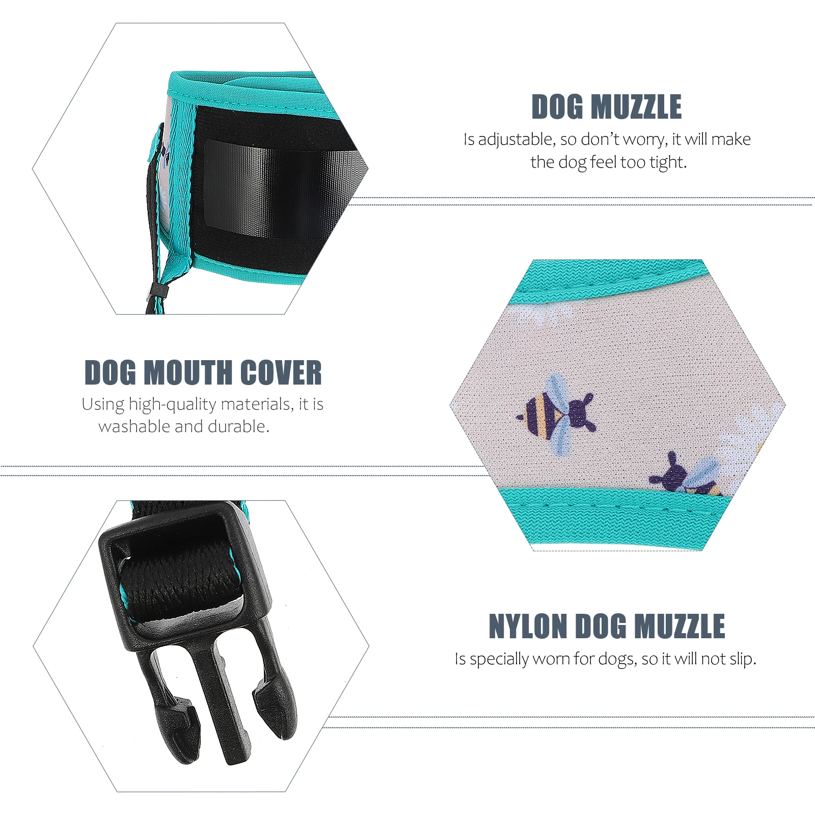 

Anti-calling Dog Mouth Cover Stop Barking Muzzle Accessory Breathable Pet Polyester Chewing Adjustable Printed Premium Material