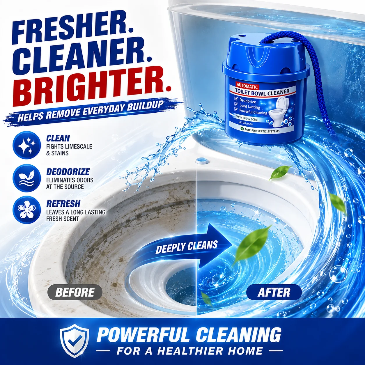 Toilet Bowl Cleaner, Hanging Toilet Freshener, Bathroom Deodorizer Automatic Toilet Cleaner for Home, Office,Apartment and Hotel view 3