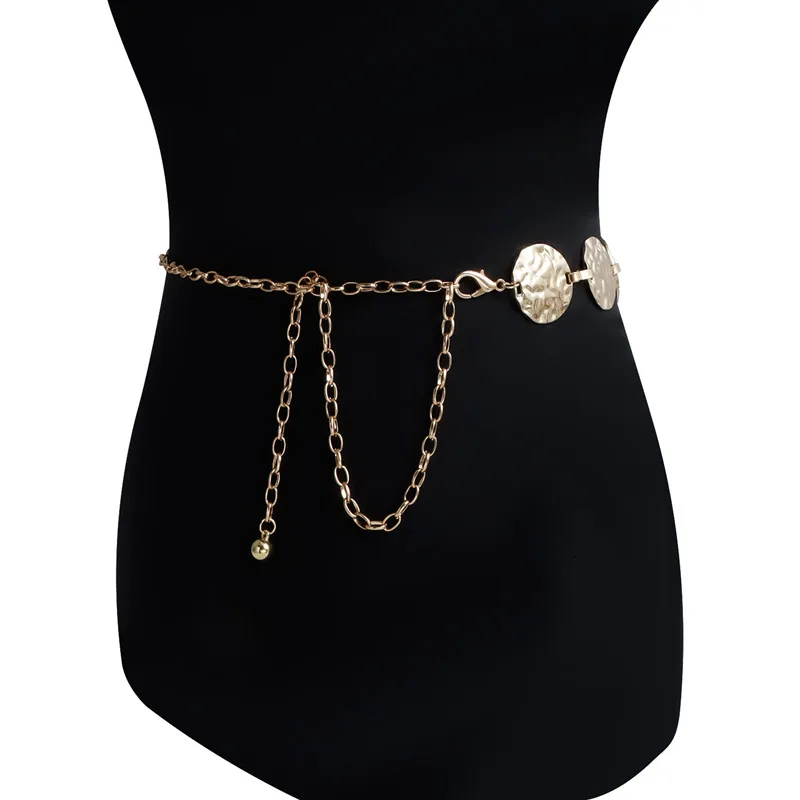 Cinturón dorado elegante con cadena para mujer, cadenas para mujer, cinturones de moda para pantalones de vestir, mujer