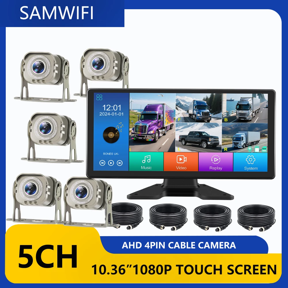 5 Channels Backup Camera System for RV/Truck/Trailer 10.36