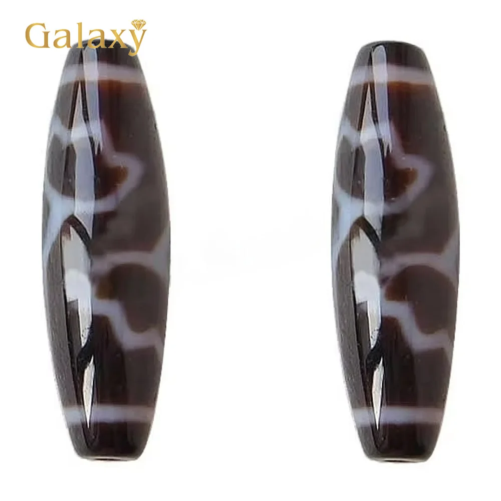 

Grade AAA Tibet Dzi Natural Agates Beads for Making Diy Jewelry Bracelets Necklace Oval Lotus & Two Tone 12x38mm High Qaulity