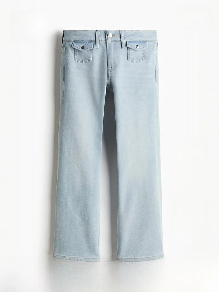 

Low Waist Micro Skinny Jeans Women's Summer Denim Pants Bell Bottom Design Long Trousers H&M Brand Cotton Polyester Spandex