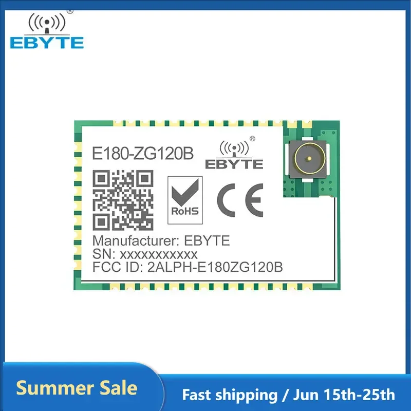 EFR32 ZigBee 3.0 Wireless Module 2.4GHz Touch Link Smart Home SMD Long Distance RF Transceiver Module Ebyte E180-ZG120B