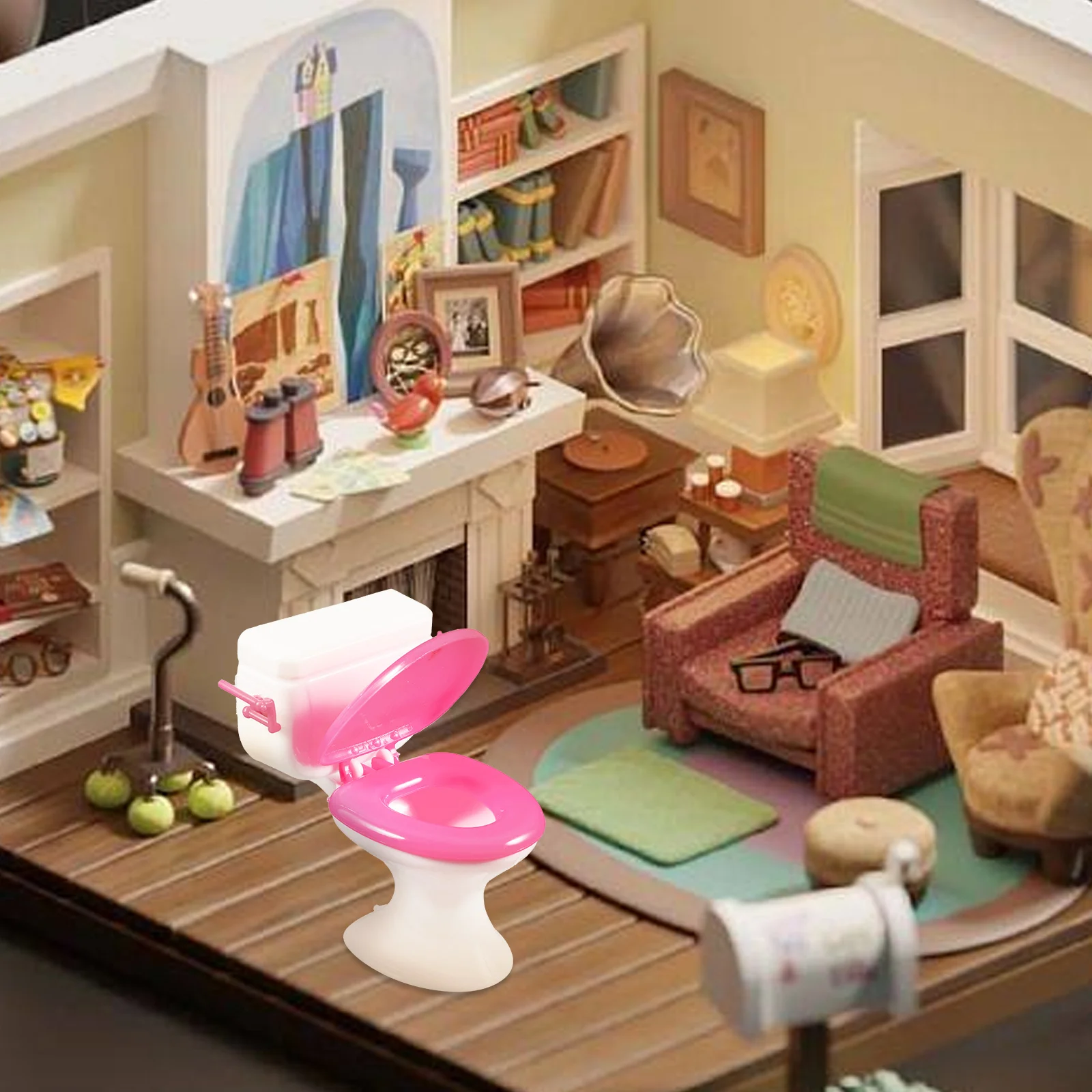 3 pçs casa de bonecas banheiro brinquedo mini pequena menina brinquedos em miniatura acessórios móveis para crianças miniaturas bebê menino