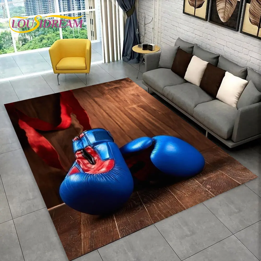 3D Boxing Gloves Boxer Fight  Area Rug Large,Carpet Rug for Living Room Bedroom Sofa Doormat Decoration,kids Non-slip Floor Mat