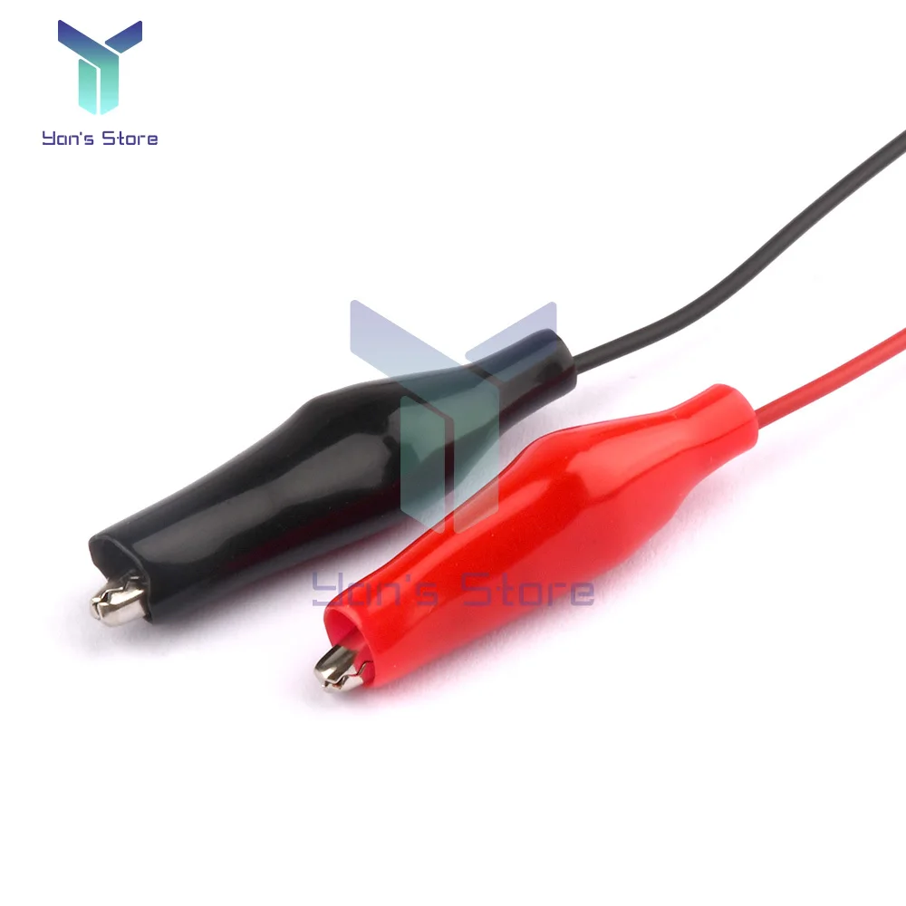 3PCS 18cm Double Red and Black Clips Crocodile Probe Cable Test Leads 9v Battery Double Crocodile DIY Clips Test Line Cable