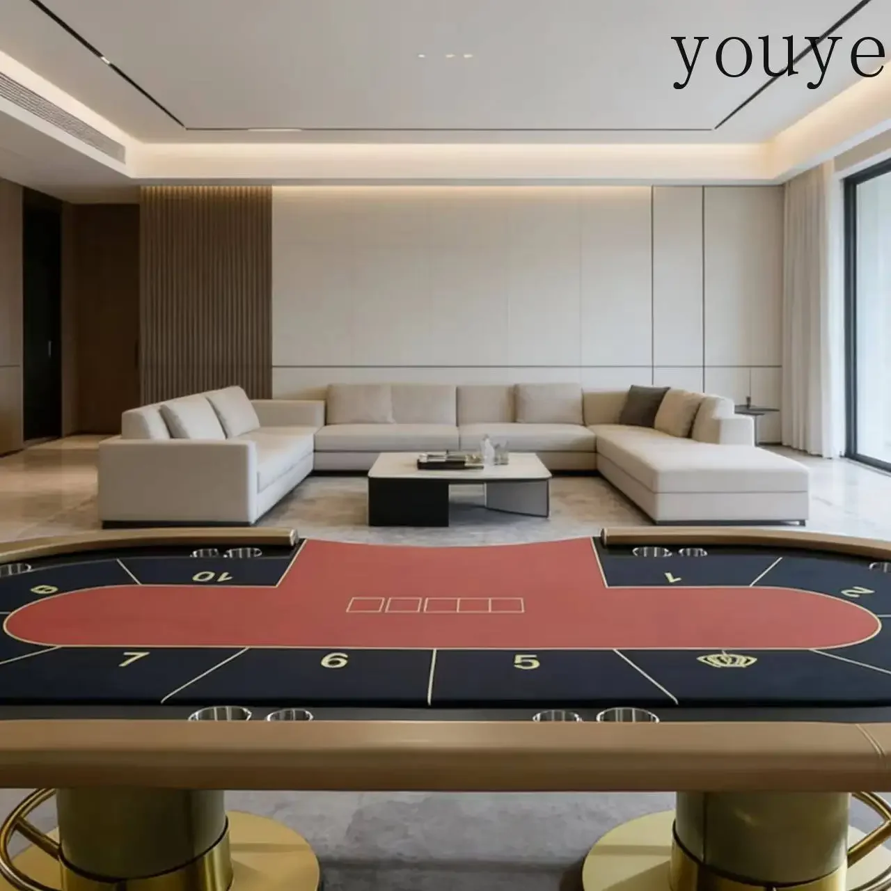 L10 Commercial grade 10-person Texas poker table, club-specific reinforced steel frame chess and card entertainment professional