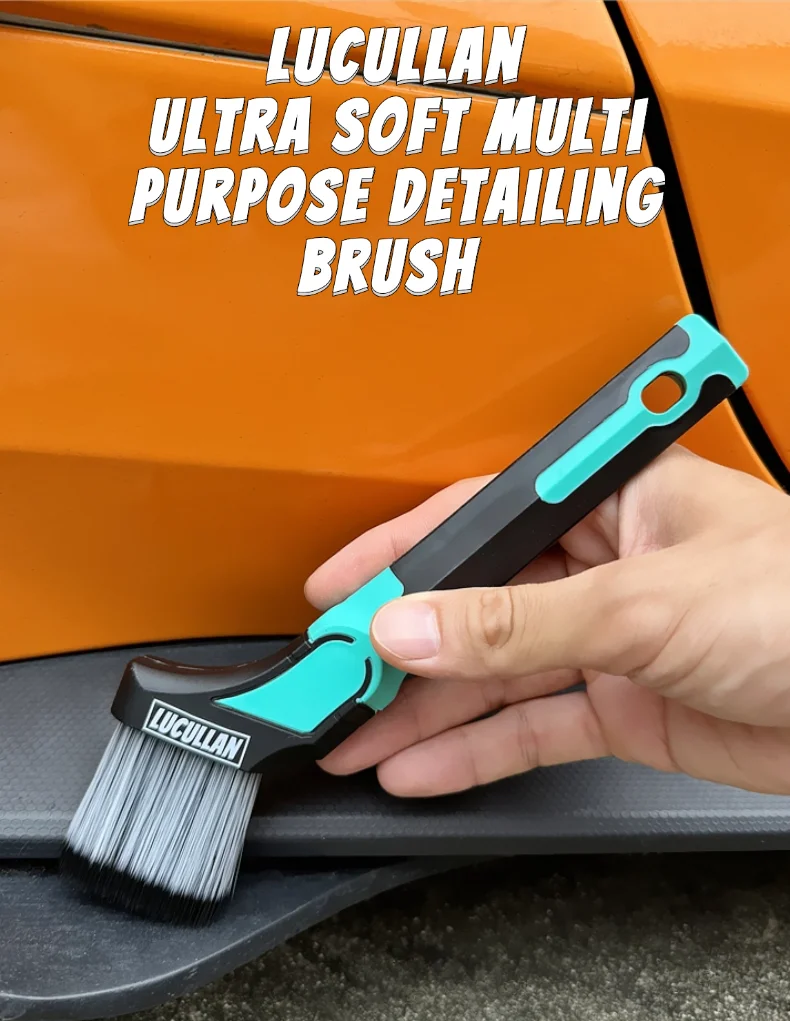 Lucullan Ultra Weiche Auto-Detailing-Bürste mit Rutschfestem Griff, Auto-Spalten-Reinigungsbürste für Innenräume und Räder – Detail 1