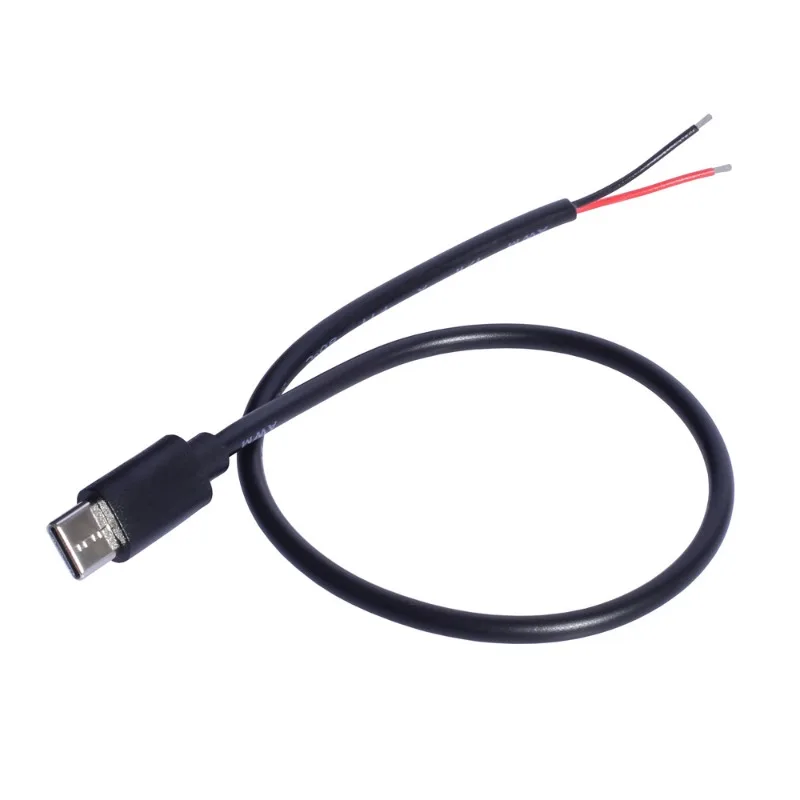2-core Type-C Male Single Head Adapter DIY Rewiring Female Socket Converter USB-C Extension Cord for Mobile Phone Tablet Headset