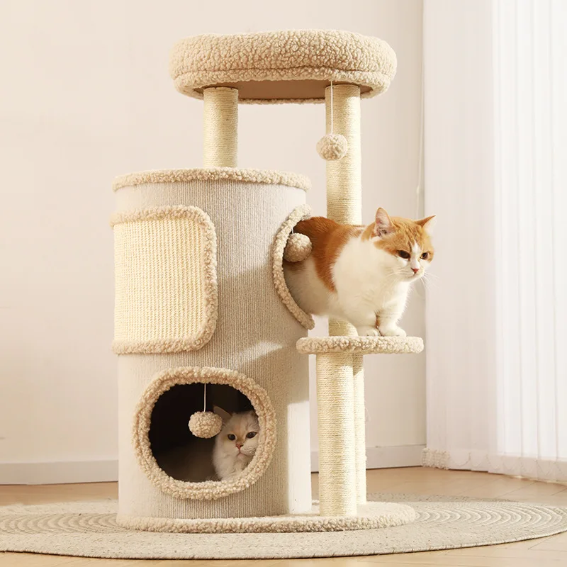 Árbol para gatos compacto con cama tipo toca y sisal multinivel - imagen 3