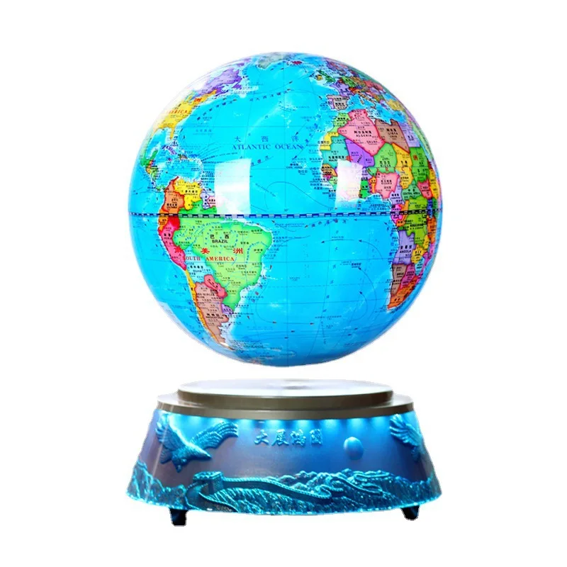 Luminous rotating 12-inch magnetic levitation globe office atmosphere ornament