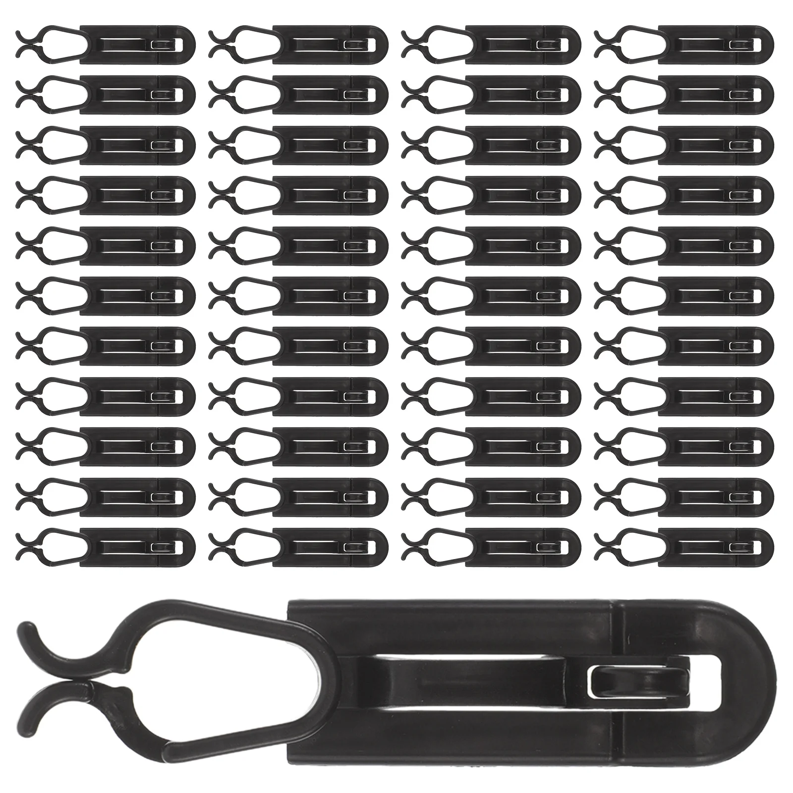 

50Pcs Christmas Light Clips Plastic Gutter Hooks for Outdoor String Lights Black Weatherproof Holiday Lighting Accessories