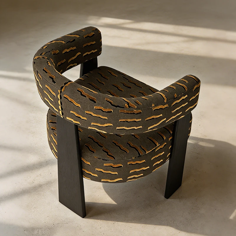 Medieval ash wood dining chair, living room balcony to negotiate solid wood single leisure sofa chair