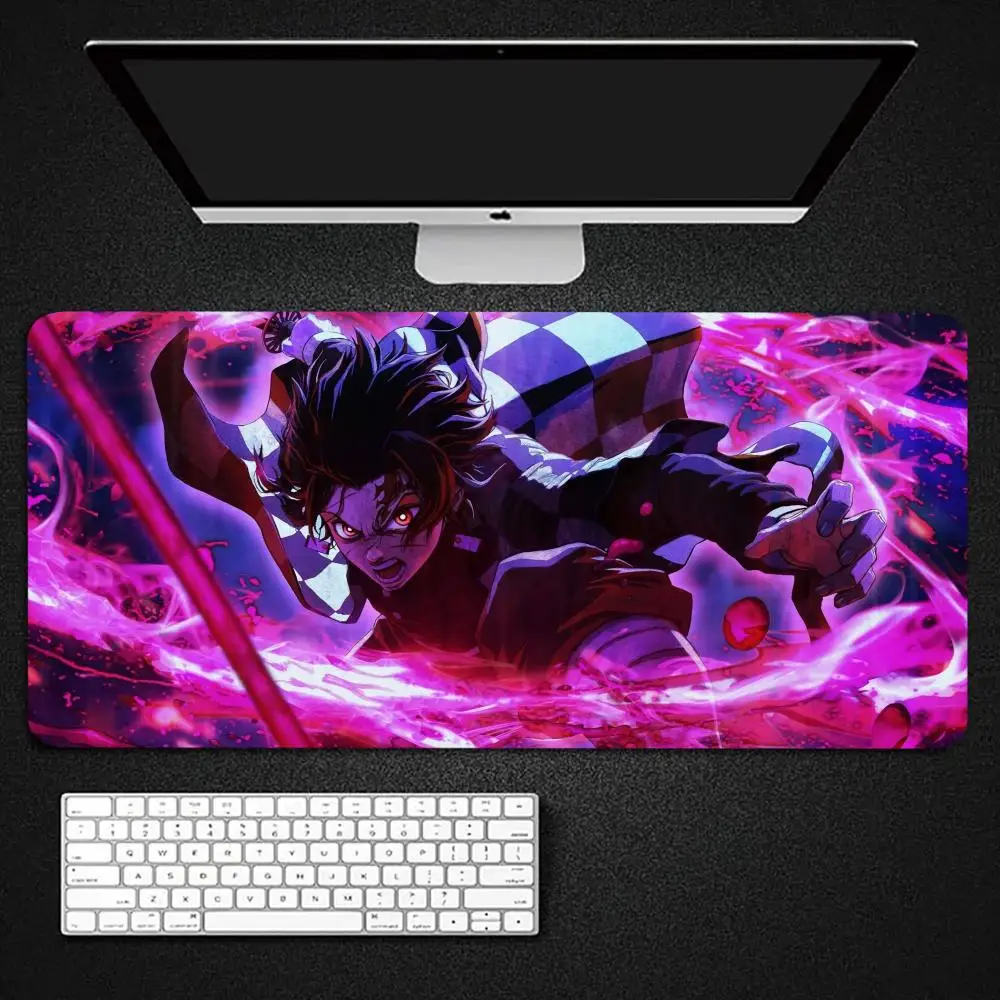 Demon Slayer XXL Gaming Accessories Tanjiro Hinokami Kagura Office Gamer Keyboard Desk Mat Non-Slip Laptop rubber Mouse Pad