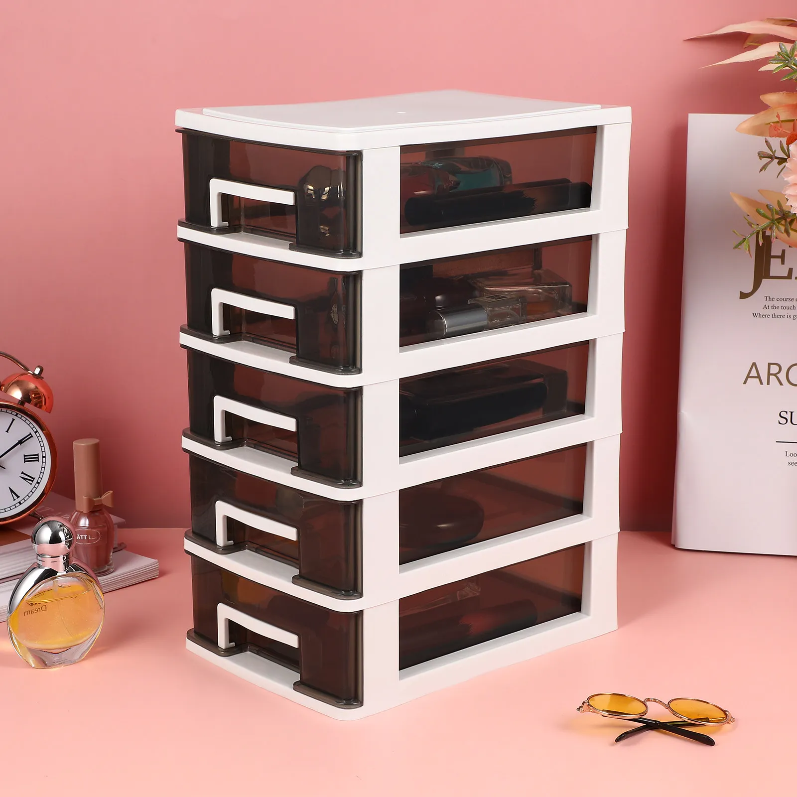 organizer-da-scrivania-a-cassetto-per-l'archiviazione-degli-oggetti-organizer-compatto-in-plastica-trasparente-per-cosmetici-cancelleria-e-telecomandi