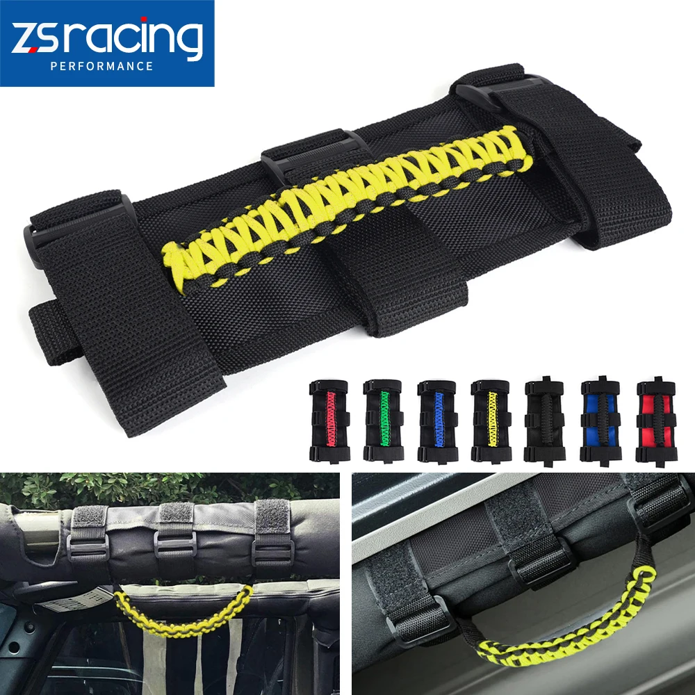 

ZSRA Upgrade Roll Bar Grab Handles Grip Handle 800D Nylon For 1955-2024 Jeep Wrangler JK YJ TJ JL JKU JLU Gladiator JT BAG106