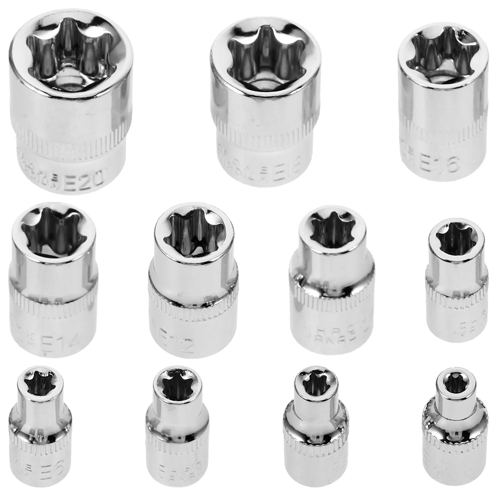 11 قطعة مقبس سداسية الفاناديوم الصلب كم طويل رئيس المقسى المضادة للانزلاق مقاومة للتآكل لآلة إصلاح السيارات كهربائي