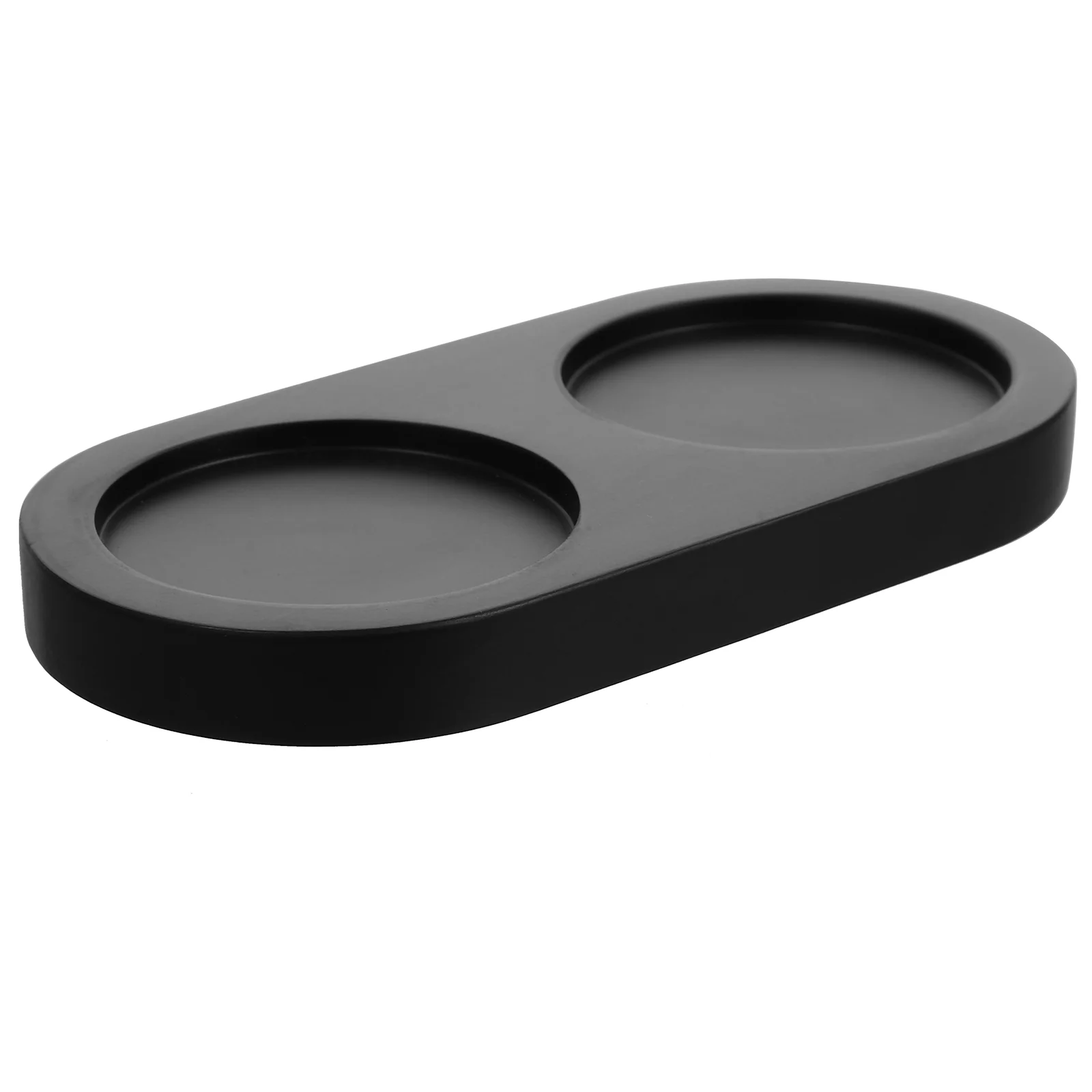 Dinnerware Grinder Base Sponge Holder Salt and Pepper Tray Bottom Pad Black Wood for Travel