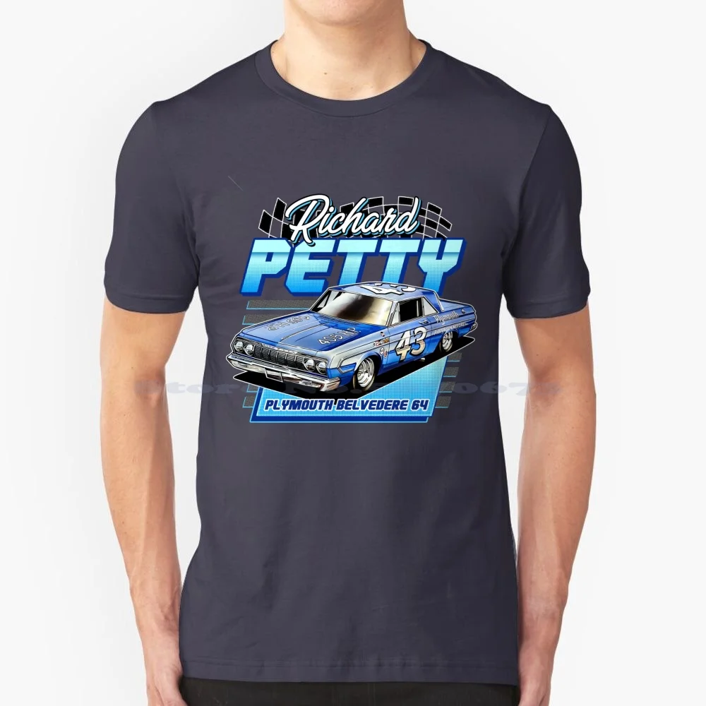 Richard Petty Belvedere Legend 60S Retro Style T Shirt 100% Cotton Tee Dale Earnhardt Chase Elliott Gplegend Jimmie Johnson