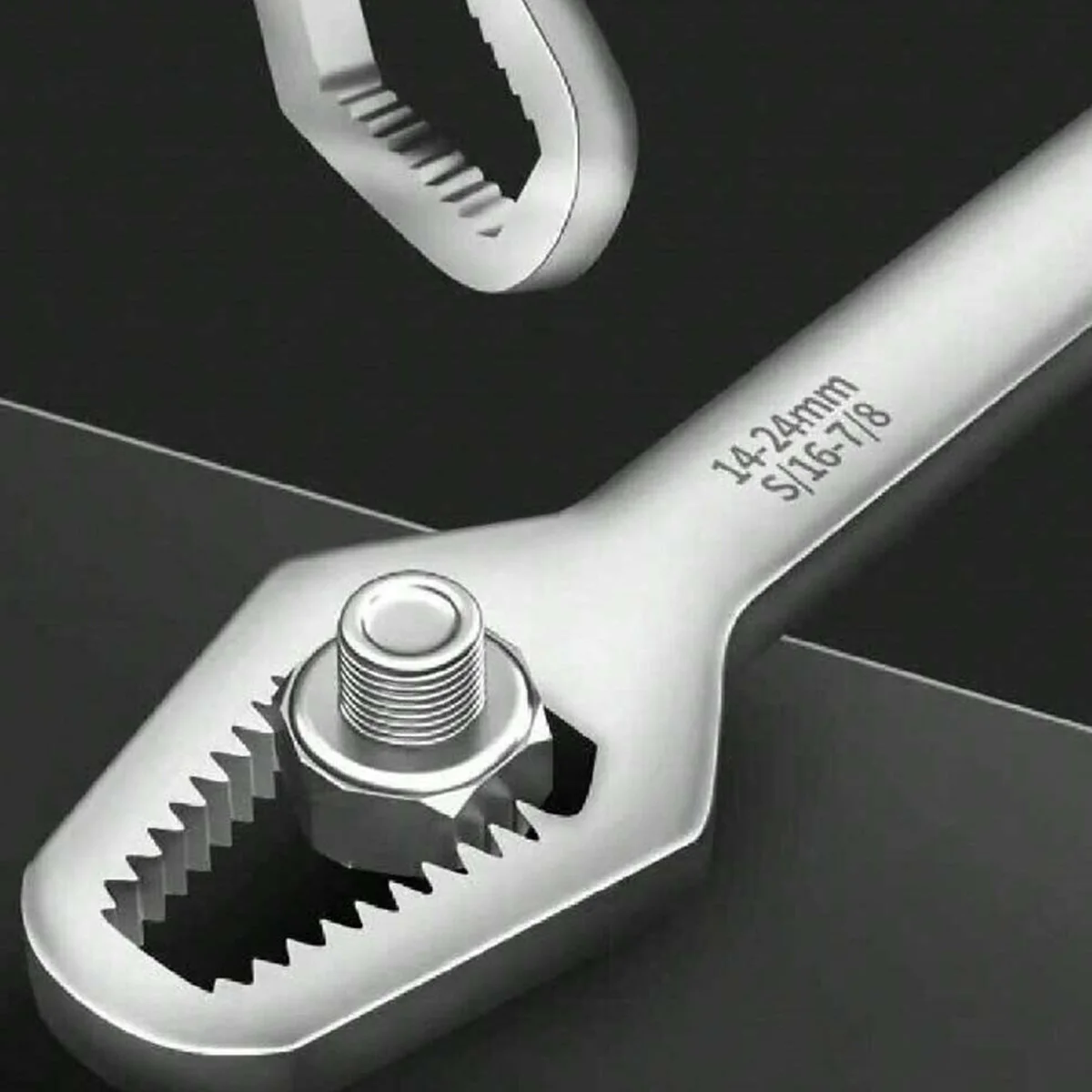 1 قطعة مفتاح ربط فضي متعدد الوظائف مفتاح ربط ذاتي الضبط مفتاح ربط مزدوج الأطراف مناسب لمفتاح ربط الذاتي الجوز 8 مللي متر-22 مللي متر