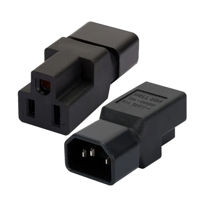 

10A 125V IEC 320 C14 to Nema 5-15R AC adapter,IEC 3Pin Male to US Female Computer room server power conversion adapter AC PLUGUE