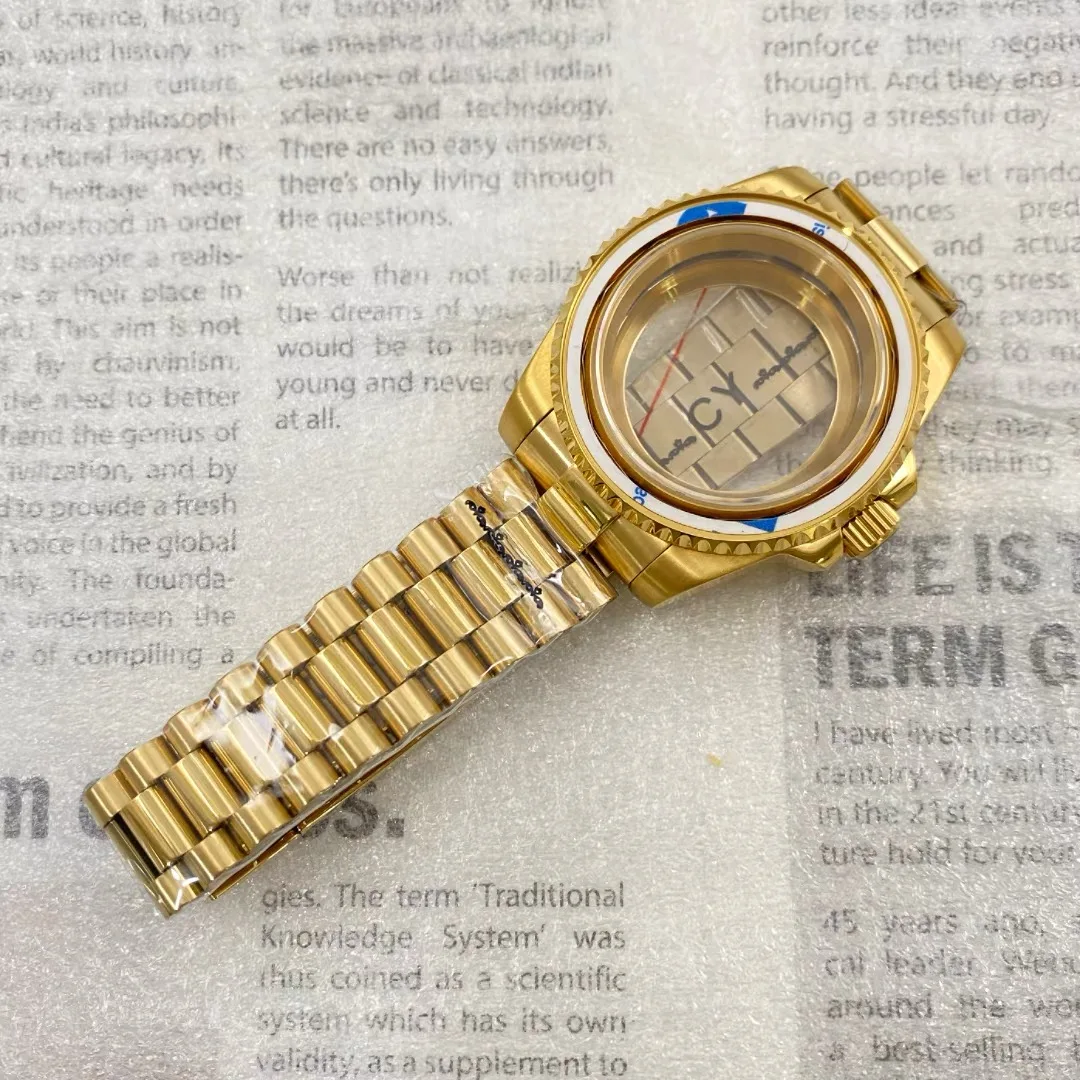 

Gold 40mm Sapphire Case Presidential Watch Strap for NH34 NH35 NH36 NH38/70 Movement for Seiko Case for 28.5 mm Watch Dial Hand