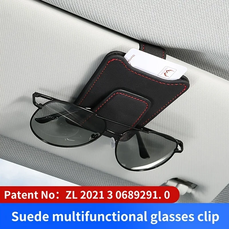 Sonnenbrillenhalter für das Sonnenblende im Auto, Brillenhalter aus Wildleder, Brillenclip, Sonnenbrillenhalter für das Auto, Ticket- und Kartenclip, Zubehör.