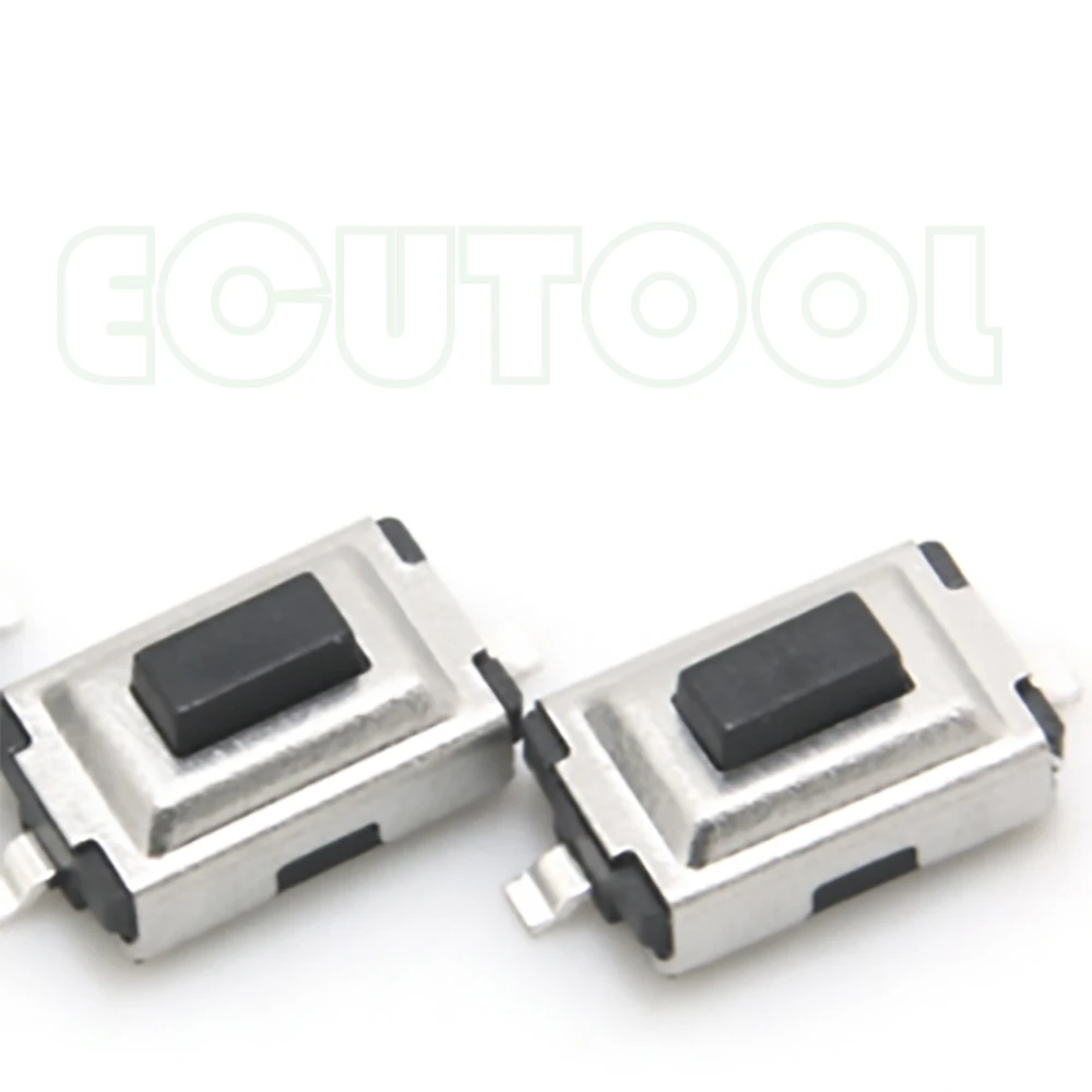 ECUTOOL 3*6*2.5H 2PINS BLACK SMD Button Tactile Switch FOR Fiat REMOTE KEY