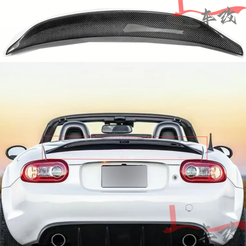 For MX5 NC Car-Styling NCEC Roster Miata EPA Type 3 2009-2015 Carbon Fiber Rear Spoiler Fibre Trunk Wing Lip(PRHT Hard Top Only)