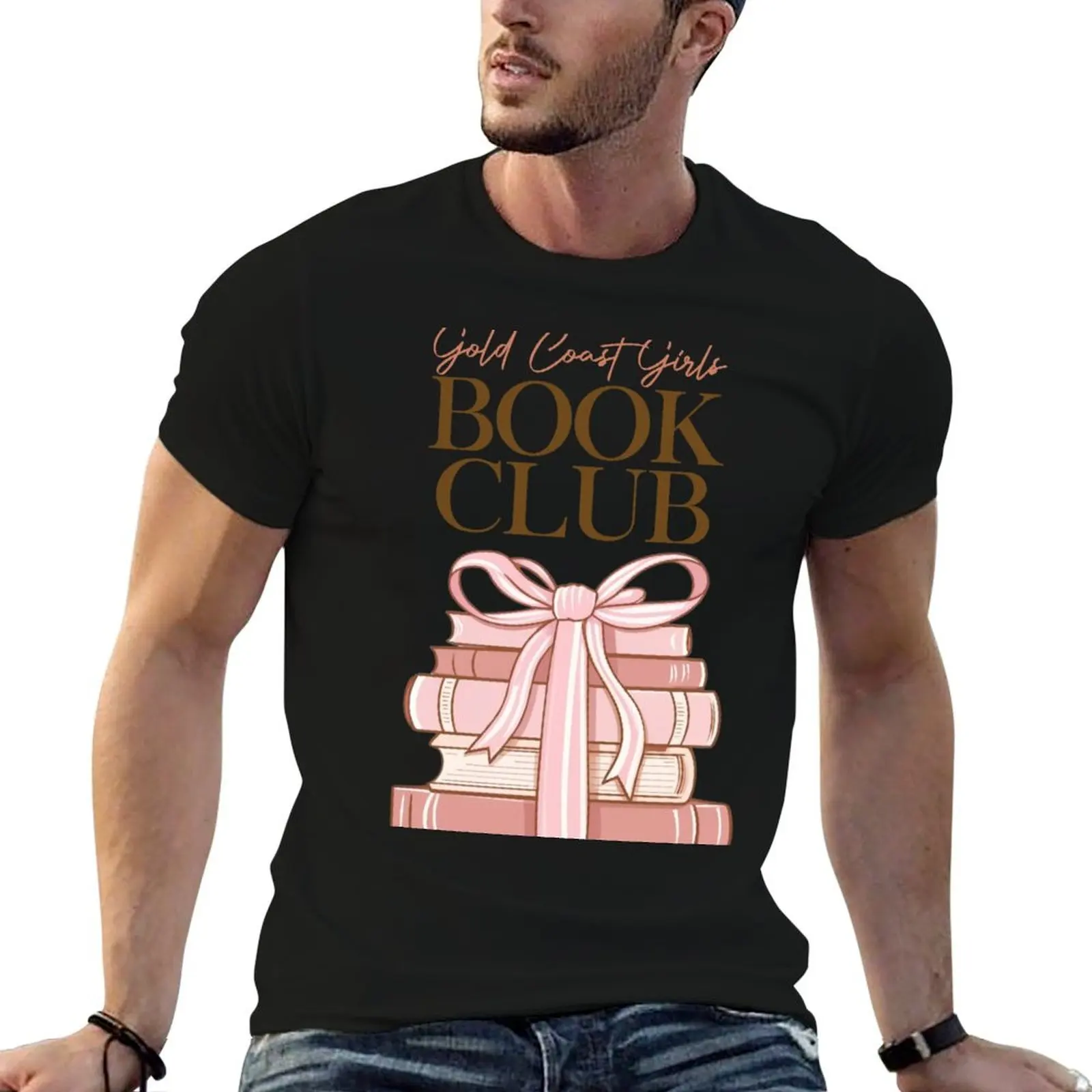 Gold Coast Girls Book Club - Pink Book Logo T-Shirt man t shirt baggy shirts Men's t-shirt