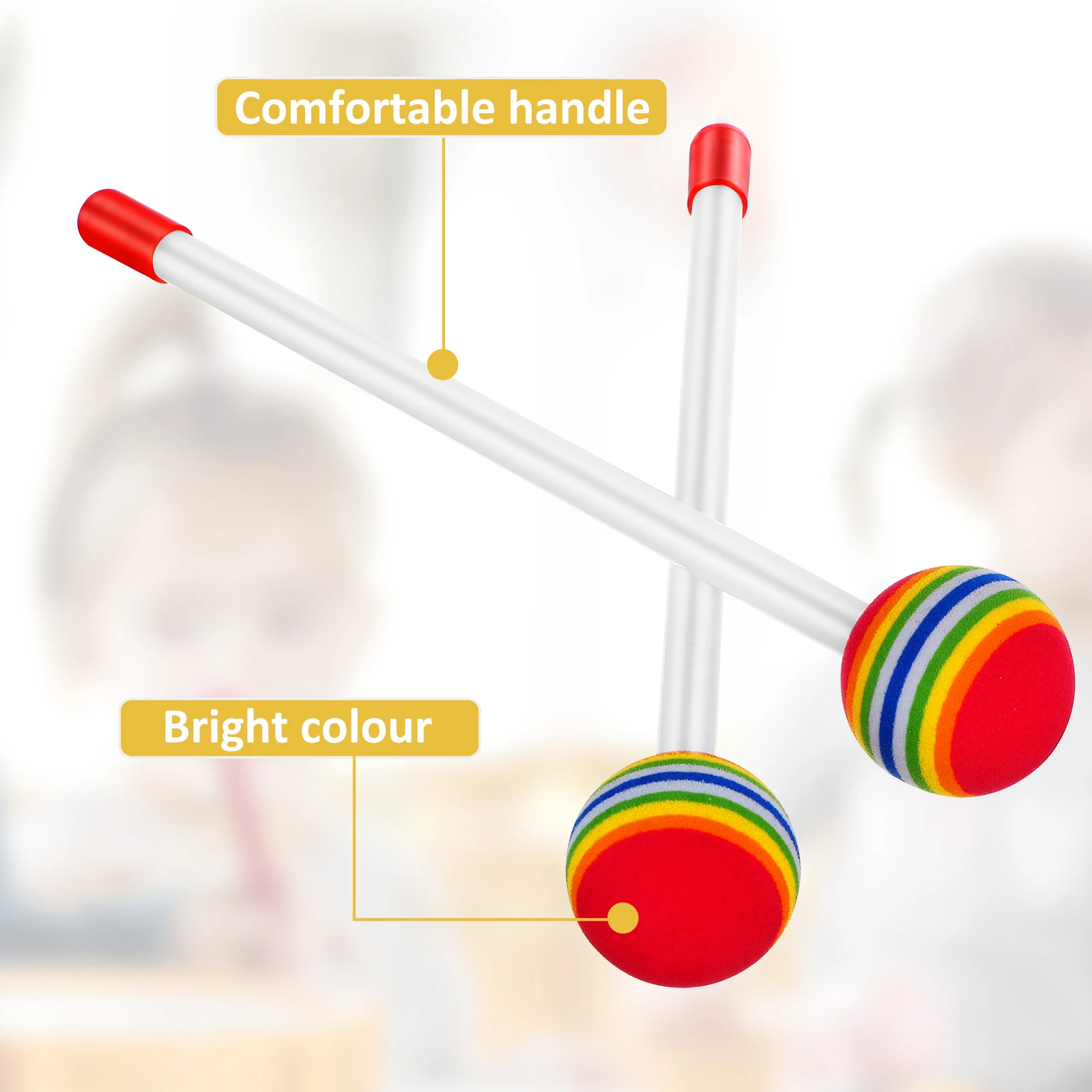 

Toddler Drum Double-Sided Cartoon Musical Instrument Educational Set for Kids Rhythm Practice Motor Skill Building Indoor