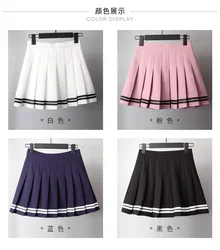 Kawaii Harajuku Skirts Preppy School Uniform High Waist Pleated Women Girls Lolita A-line Sailor Skirt