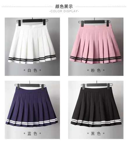 Faldas Kawaii Harajuku, uniforme escolar Preppy, Falda plisada de cintura alta para mujeres y niñas, falda de marinero de corte a Lolita