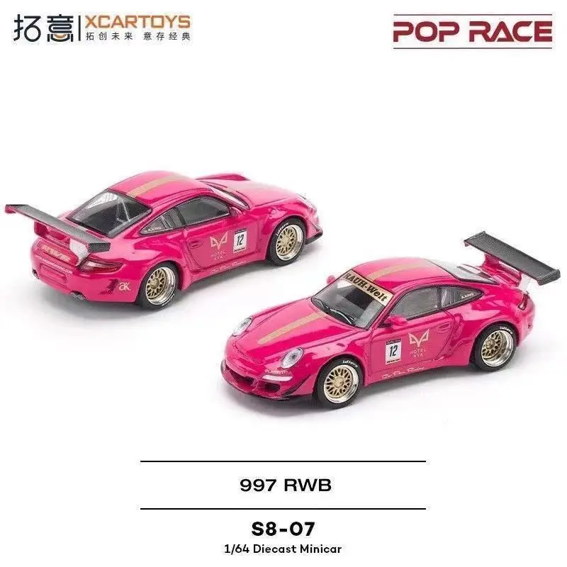 

XCARTOYS POPRACE 1/64 Scale Porsche RWB 997 Ruby Red S8 07 Diecast Alloy Car Model Toy Collectible Ornament Gift