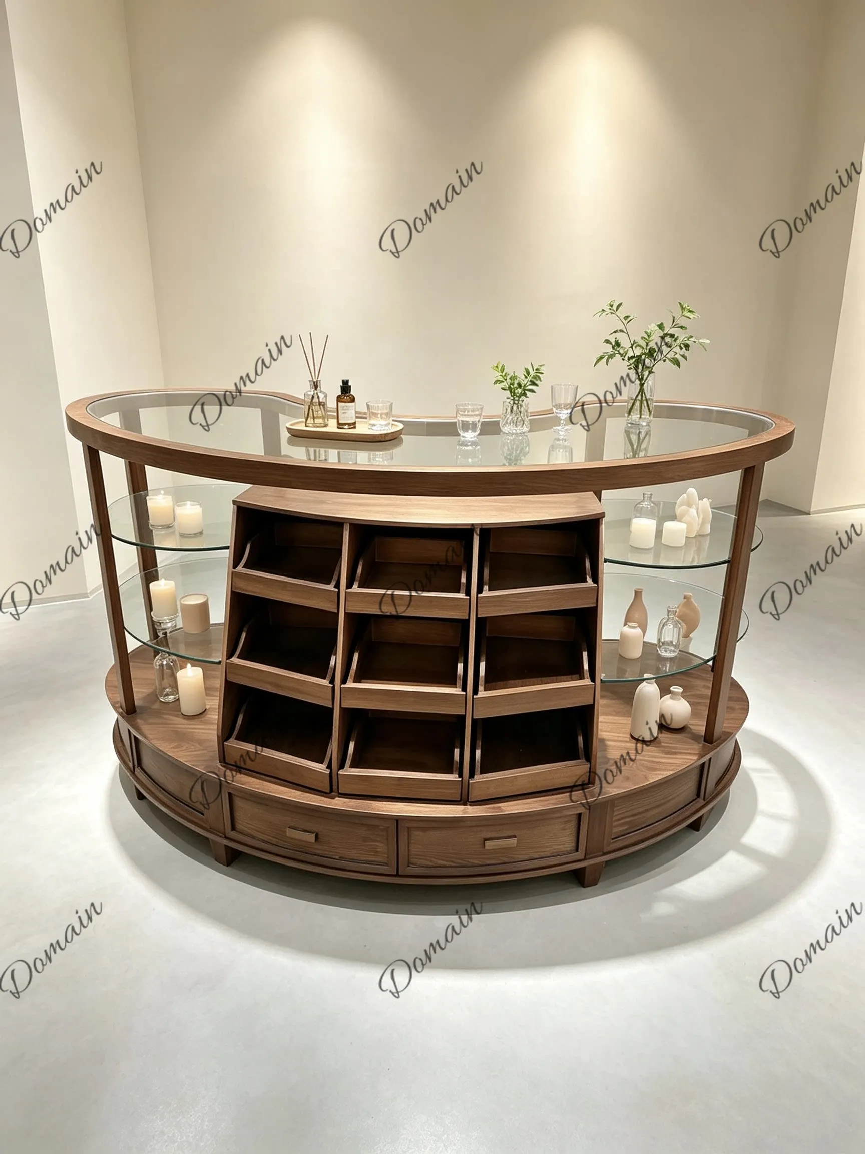 Clothing Store Nakajima Station Display Cabinet Women's Clothing Store Nakajima Station Water Station Decoration Store Glass Arc