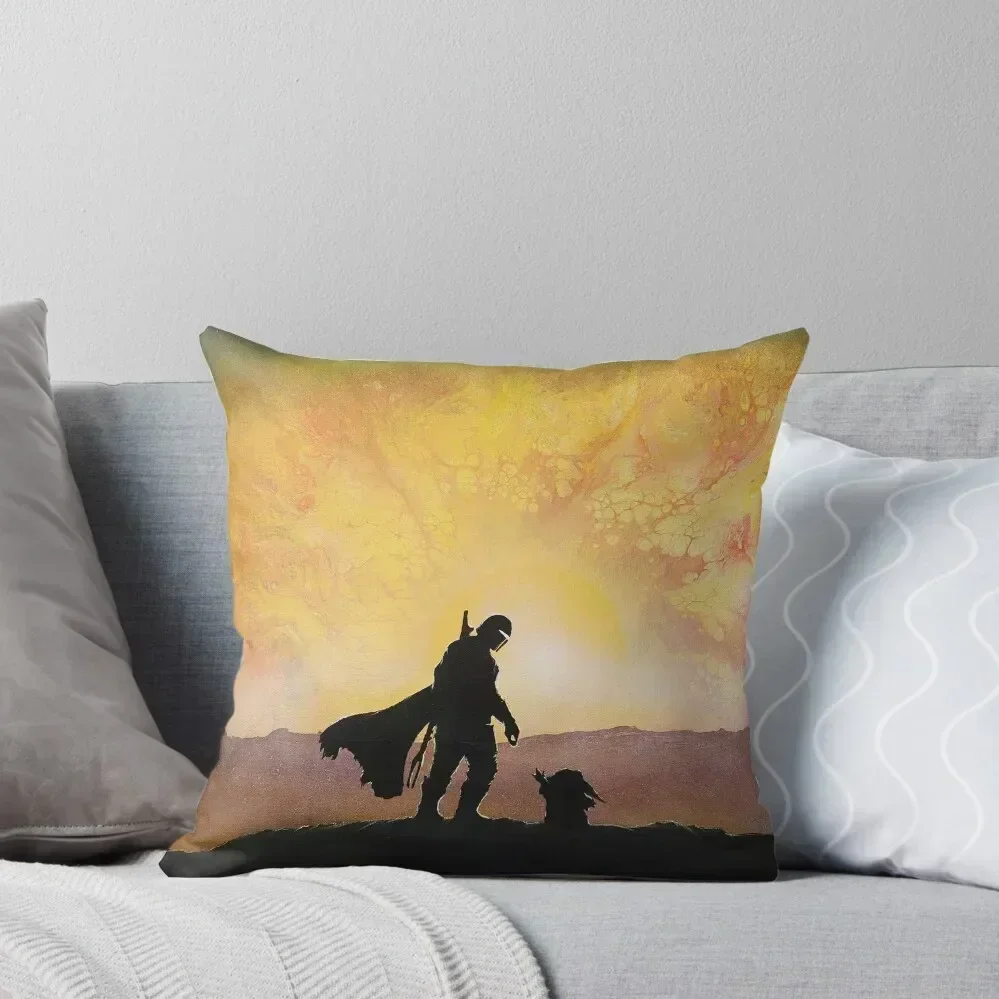 

mando hunter and child canvas Throw Pillow Luxury Pillow Case Cushions For Decorative Sofa pillow
