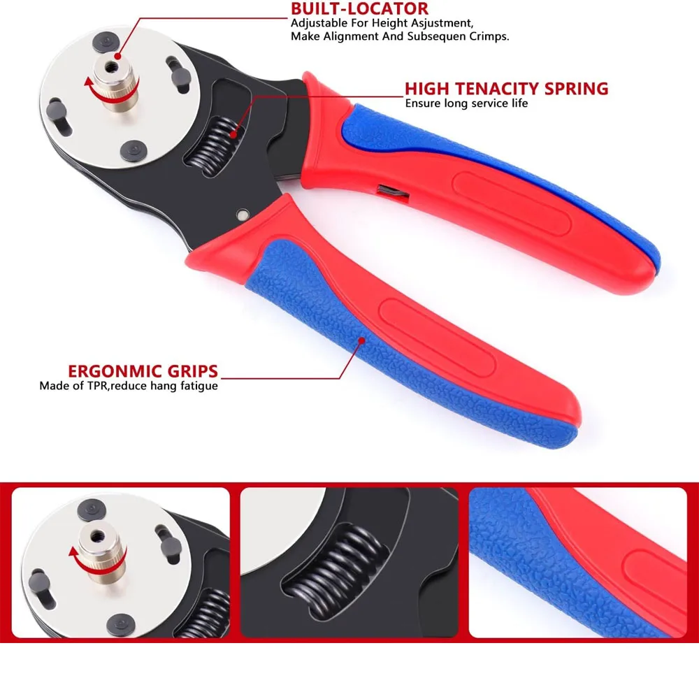 Deutsch Crimpzange, 4-Wege-Einprägung, 8-Prägungs-Crimper mit geschlossenem Schaft und Deutsch Crimpwerkzeug für Deutsch-Kontakte – AWG14-22 – Detail 5