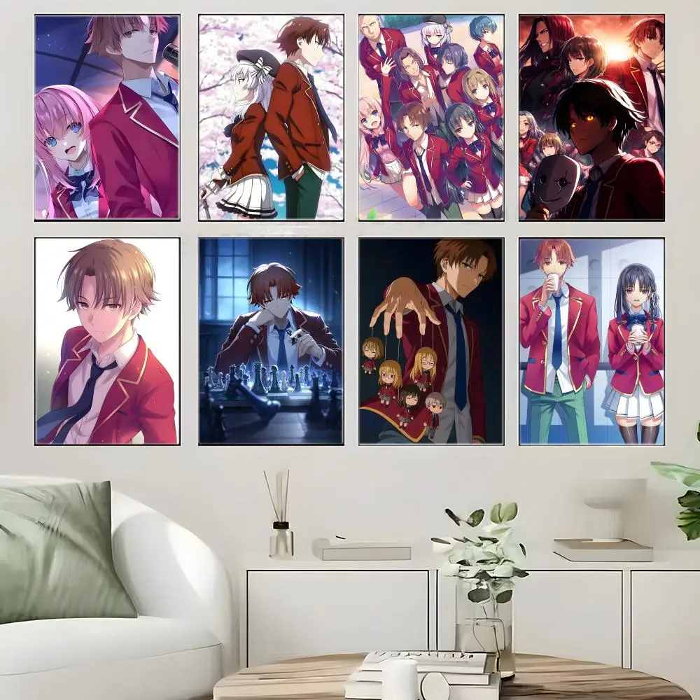 Psychological Anime C-Classroom the E-Elite Poster  Self-adhesive Art Waterproof Paper Sticker Coffee House Bar Room Wall Decor
