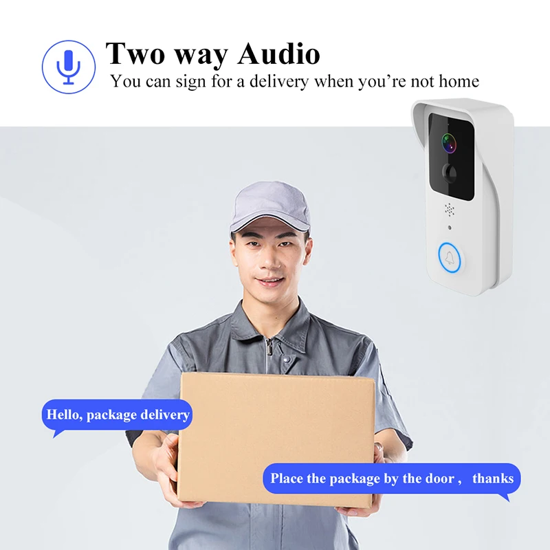 Saikiot Tuya สมาร์ท Wireless Video Doorbell 1080P WIFI Peephole Fisheye สองทางเสียง PIR Motion Detection Eyecat Doorbell