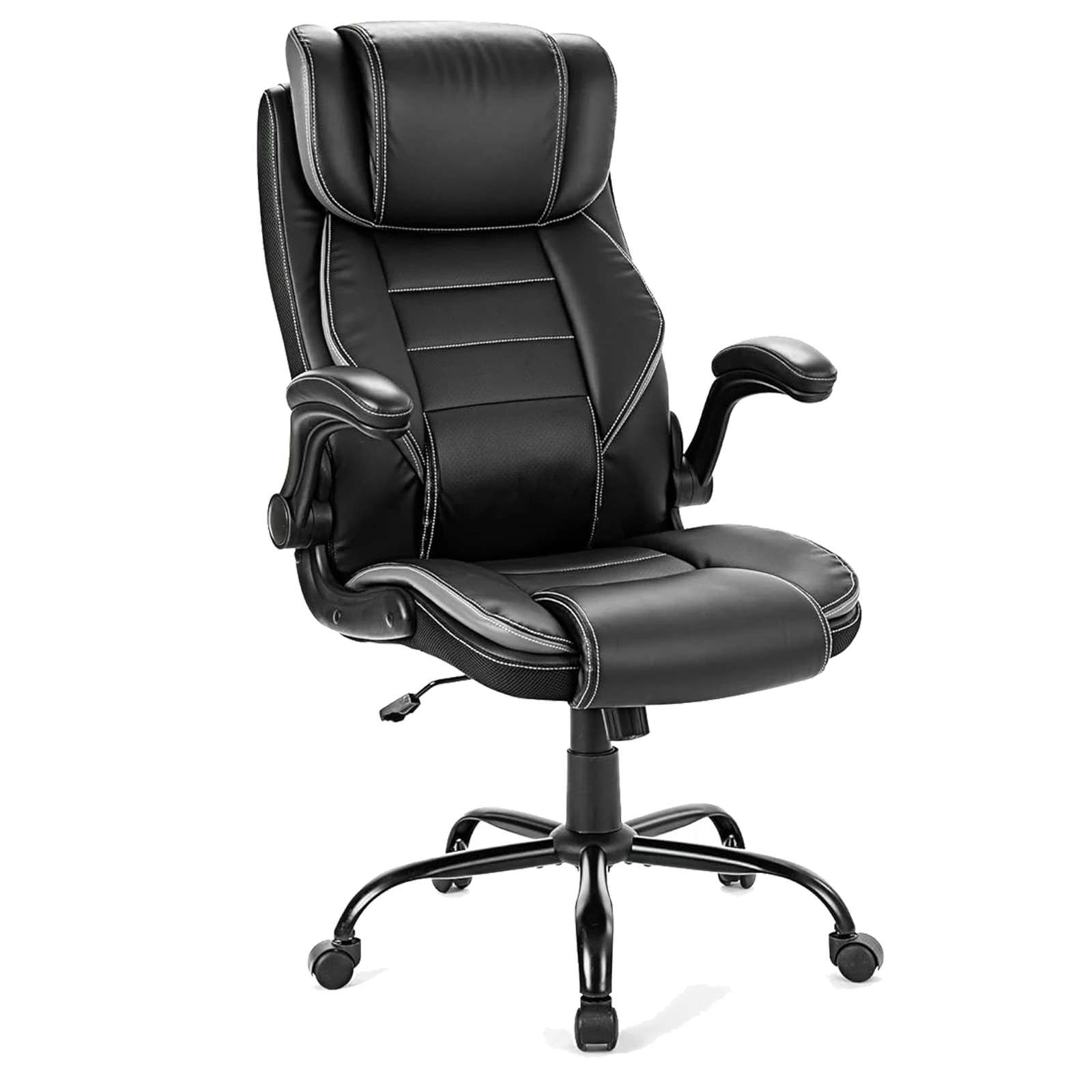 Ergonomic Office Chair 400lbs | High Back PU Leather Desk Chair Adjustable Height | Spring Cushion Seat for Home Office