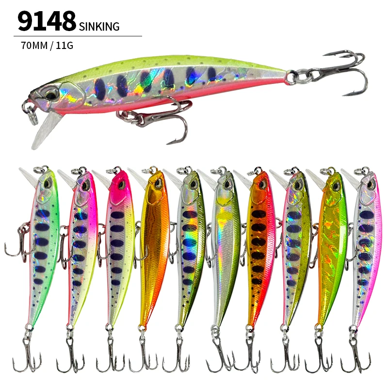 

11g 70mm Sinking Minnow Fishing Lures Freshwater Carp Trout Pike Bait Japan Pesca Wobbler Artificial Hard Baits Fishing Supplies