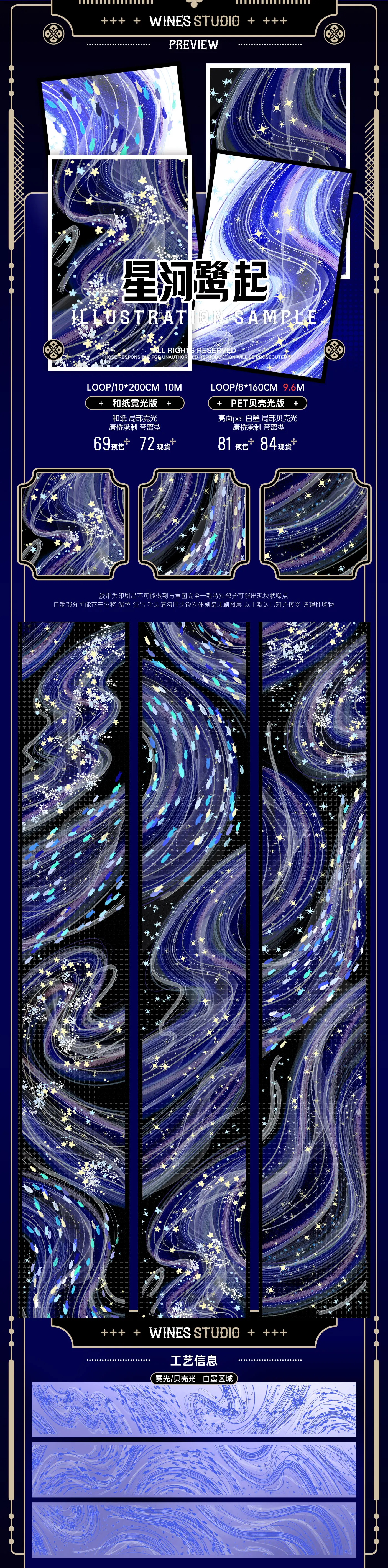 Wines Starry River Heron Rising Falling Flower Flowing Water F1rework Love Grass Joy Floating Ripple Dream Washi Tape