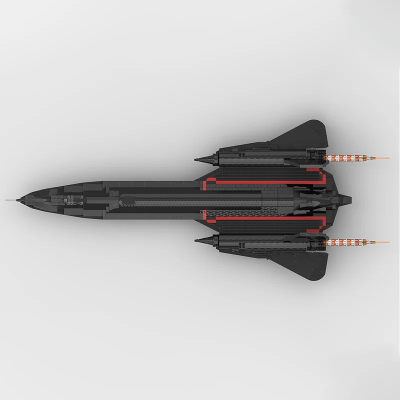 1800Pcs 1Lockheed Martin SR-71 Blackbird MOC (1:38 Scale)Retractable Gear & Jet Engines  Education Building Blocks Gift