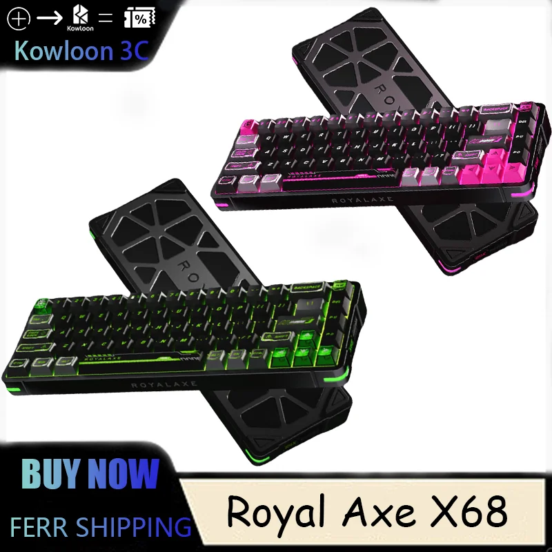 Royal Axe X68 Mechanical Keyboard Gaming 8KHZ 0.125Ms CNC Customised RGB Magnetic Jade Switch PRO 0.01RT 220Mesh PBT Keycaps