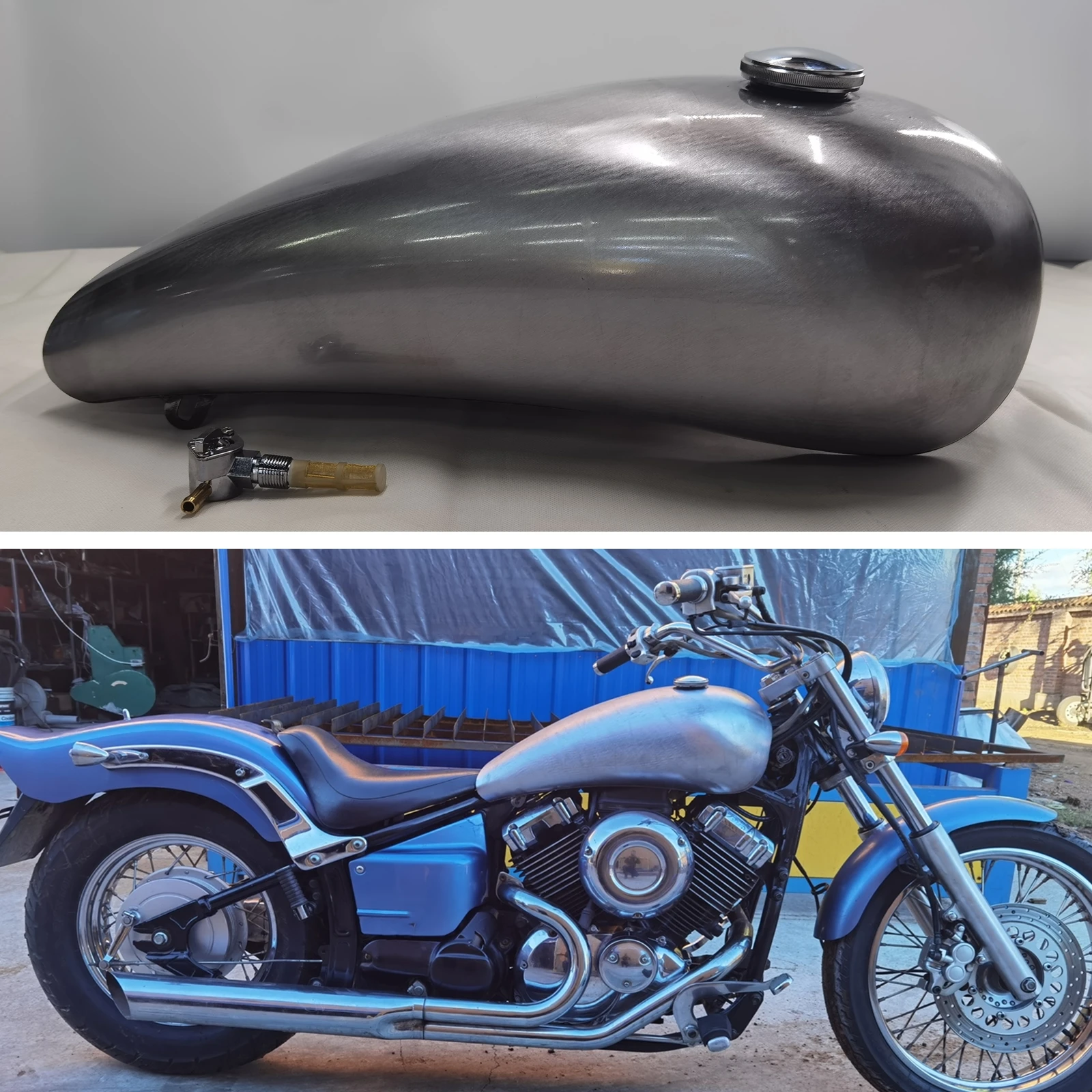 

For YAMAHA DRAGSTAR 400 650 10L Handmade Motorcycle Petrol Gas Fuel Tank