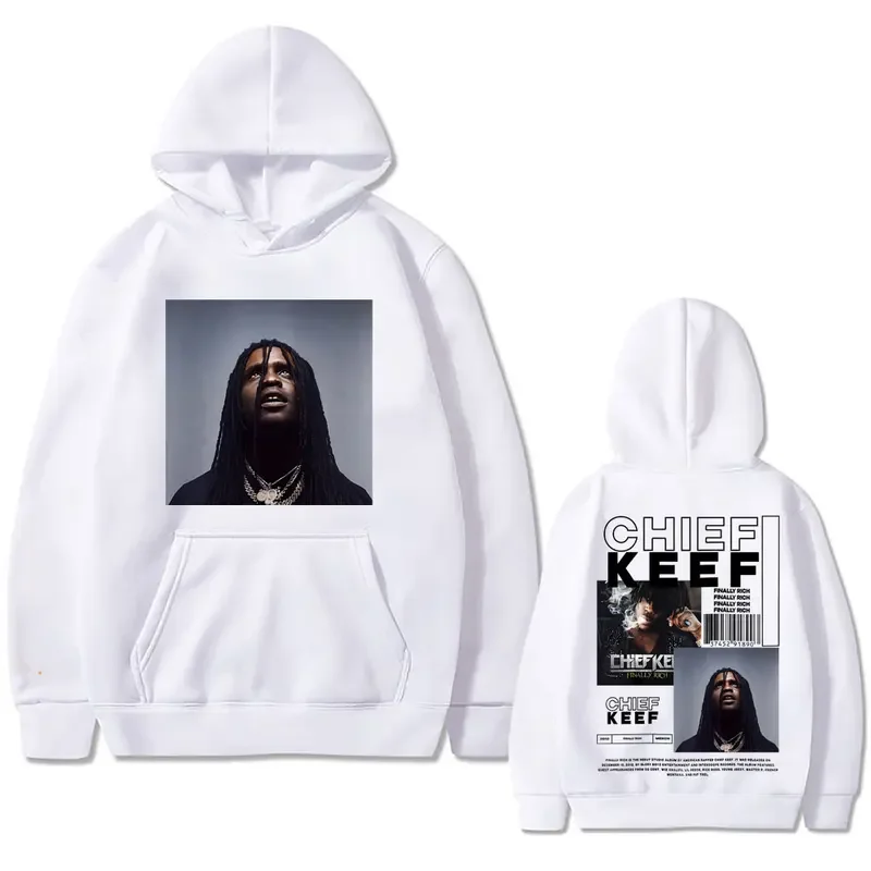 Rapper Chief Keef Men's Vintage Street Hoodie Finally Rich Album Graphics Hoodies Men Women Hip Hop Trend Oversized Sweatshirt