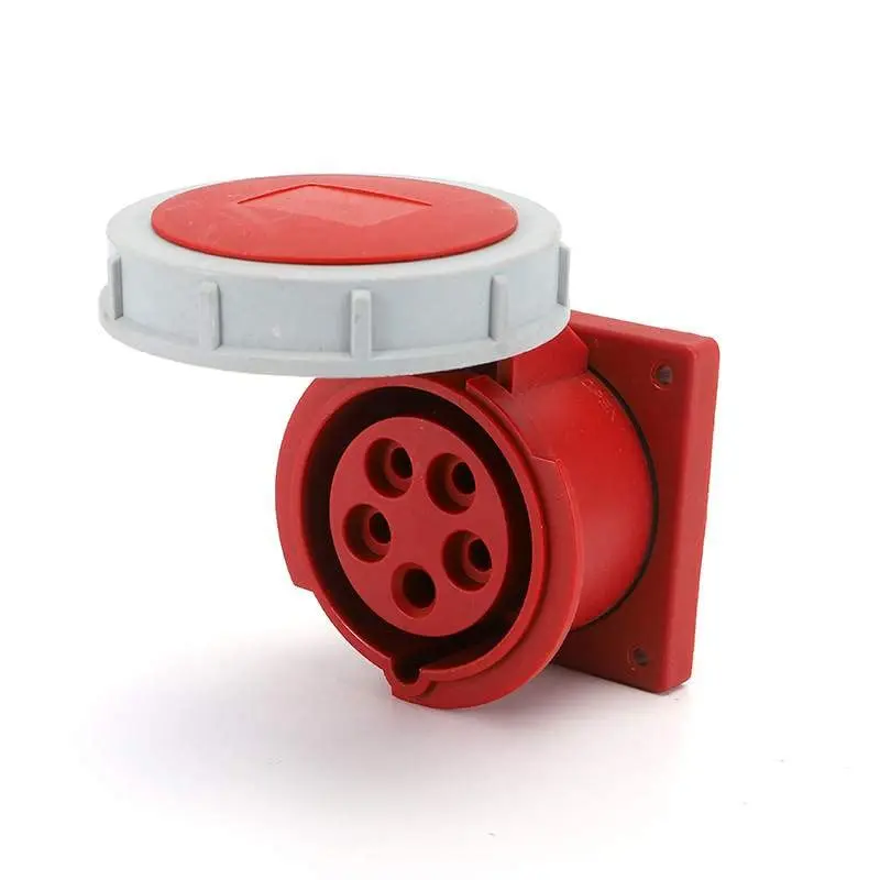 Waterproof Industrial Connector Socket 5Pin 32A 6h 380-415V 3P+E+N IP44