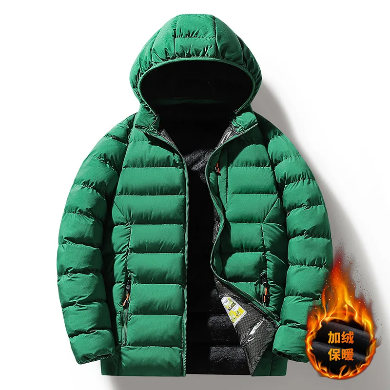 Cotton-padded Men's Fleece Winter Coat Slim Fit Fleece Padded Jacket Warm Multi-colored Down Jacket Men Jacket